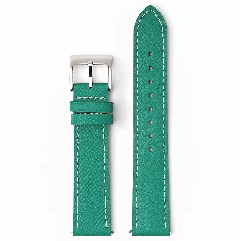 Bluejw Full Grain Genuine Calf Leather Replacement Watch Strap with Stainless Steel Buckle for Men and Women – 18mm 20mm 22mm - Image 1