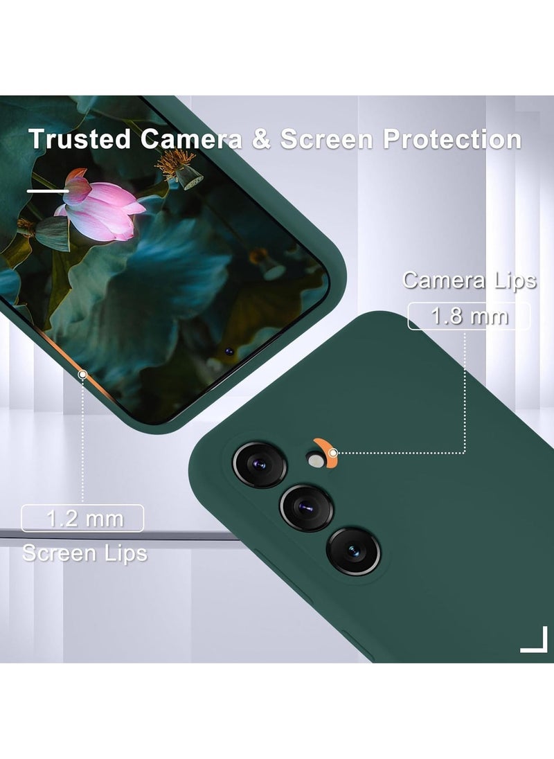 Raxoom Samsung Galaxy S24 Plus Silicone Phone Case with Screen Protector - Full Body Shockproof Slim Cover, Soft Anti-Scratch Microfiber Lining, Wireless Charging Support (Dark Green) - Image 4