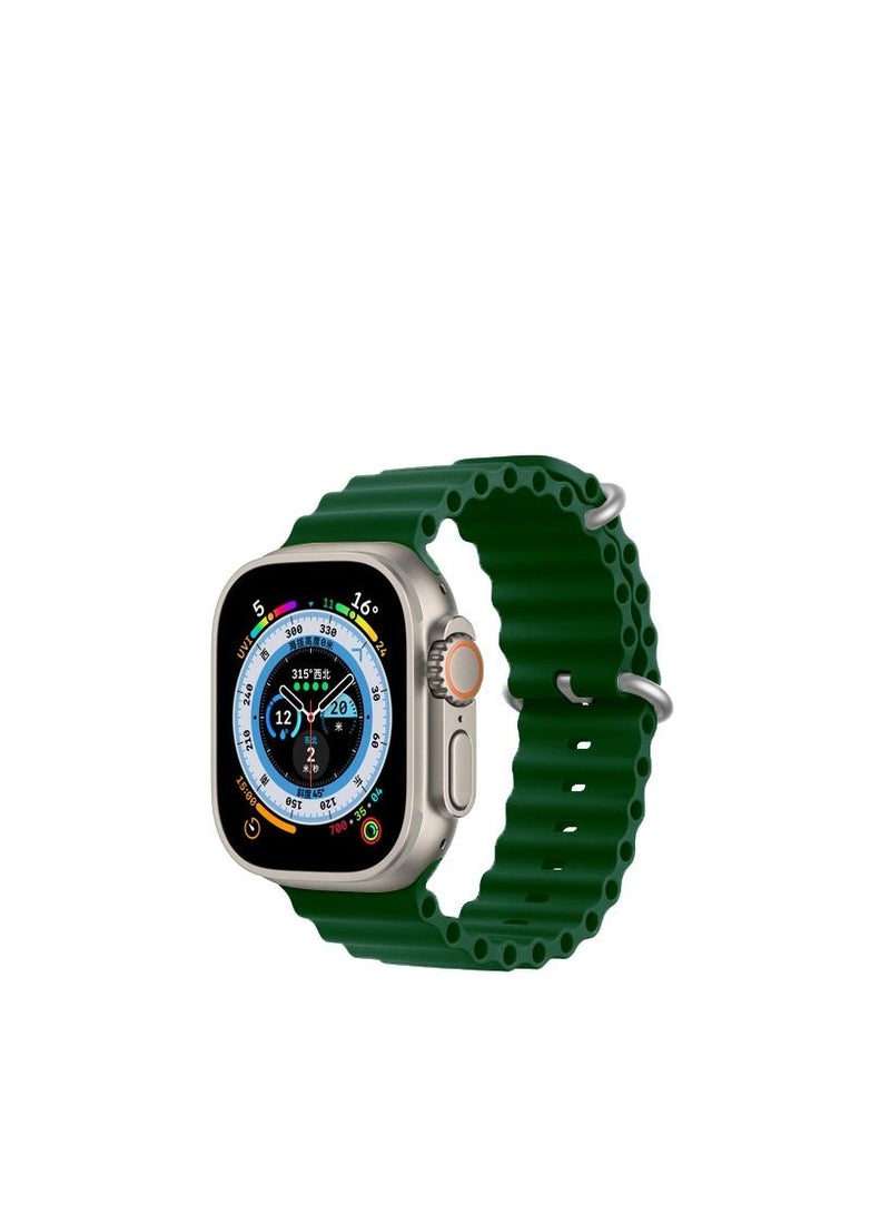 GULFLINK Adjustable Loop Sport Fluro elastomer Breathable Watch Band for Apple Watch 42/44/45/49mm Dark Green - Image 1