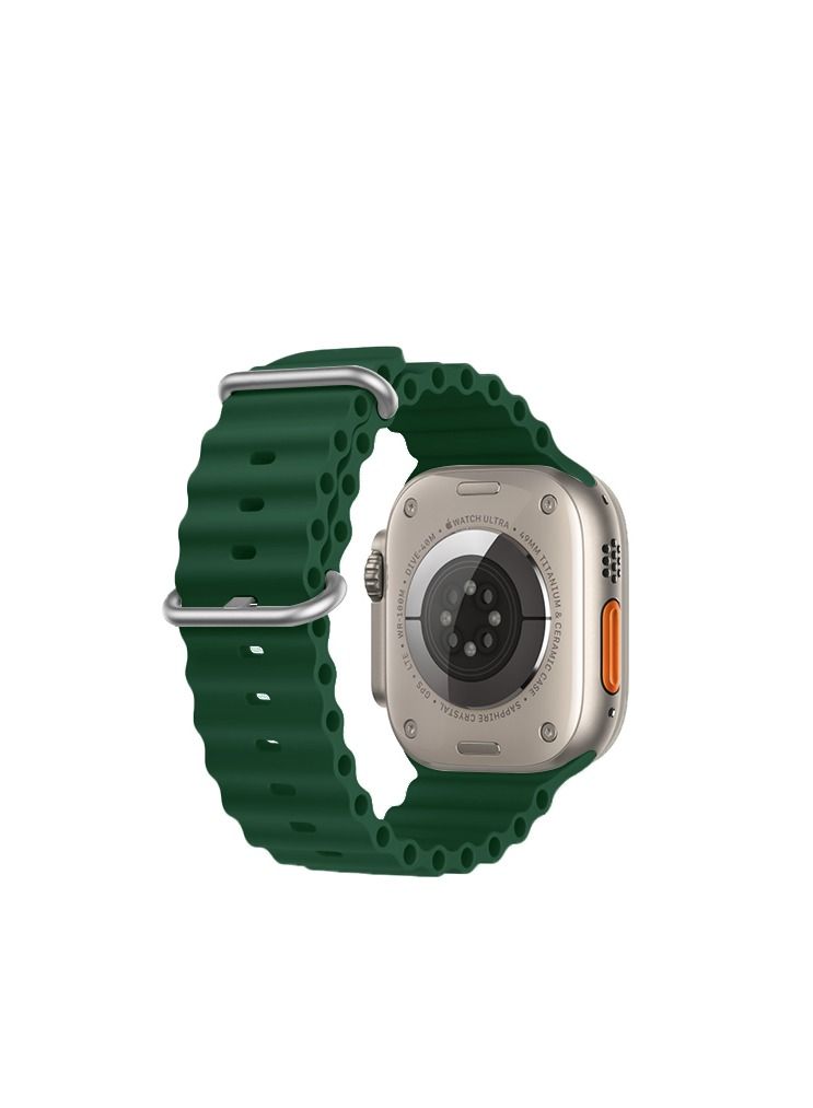 GULFLINK Adjustable Loop Sport Fluro elastomer Breathable Watch Band for Apple Watch 42/44/45/49mm Dark Green - Image 2