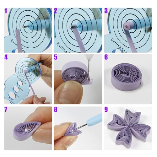YURROAD 19pcs Beginners Quilling Tools Kit Electric Slotted Quilling Pen Template Board Curling Coach Crimper Comb Filigrana Tools Set - Image 3