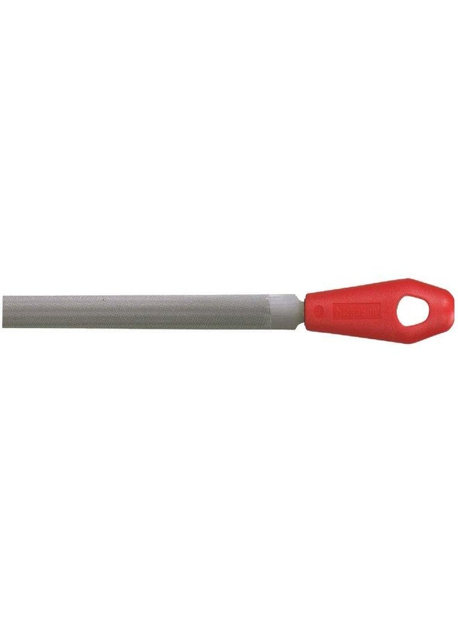Nicholson Hand File with Handle (Carded), American Pattern, Double Cut, Half-Round, Coarse, 8" Length - Image 1