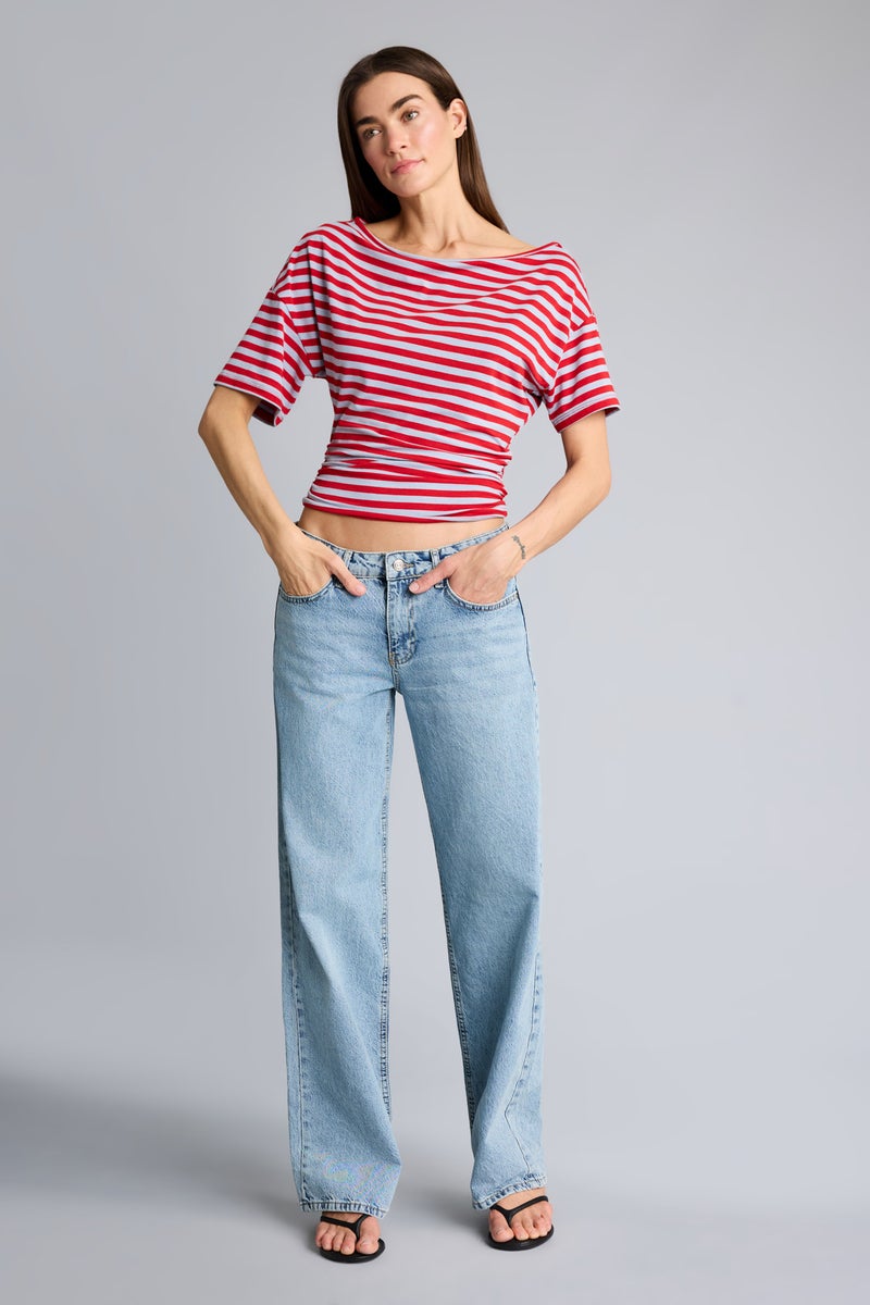 DeFacto Blue Woman 100% Cotton Low Waist Long Jeans Casual - Image 1