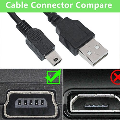 Sqrmekoko USB Interface Charging Data Transfer Cable Compatible with Canon PowerShot Digital Cameras & Camcorders (Black) - Image 2