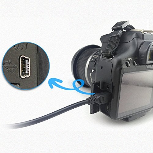 Sqrmekoko USB Interface Charging Data Transfer Cable Compatible with Canon PowerShot Digital Cameras & Camcorders (Black) - Image 3