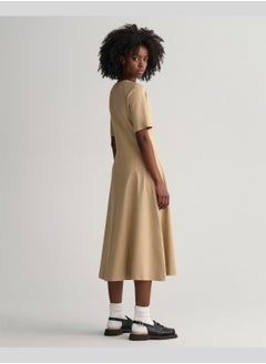 GANT Gant Flared Short Sleeve Crew Neck Dress  - Image 3