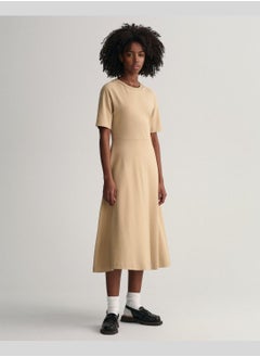 GANT Gant Flared Short Sleeve Crew Neck Dress  - Image 4
