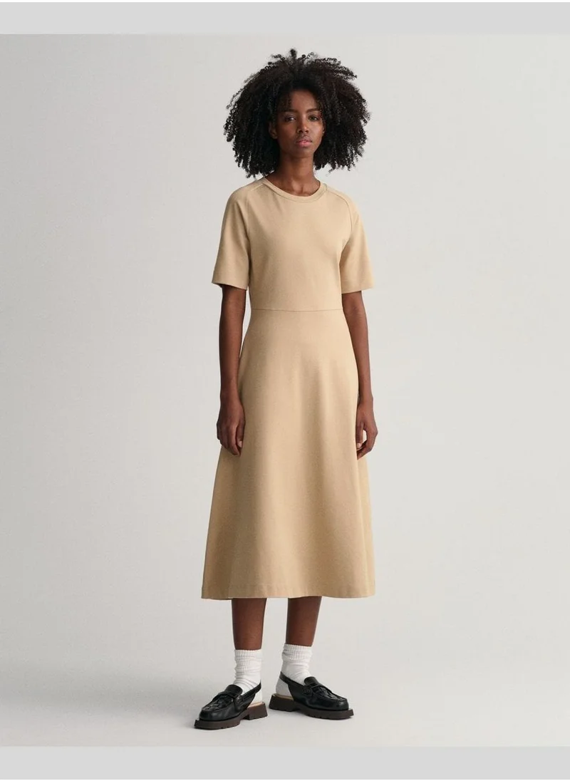 GANT Gant Flared Short Sleeve Crew Neck Dress