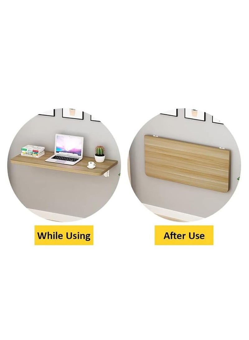 VITION Computer Wall Mount Stand Folding Wall-Mounted Drop-Leaf Table,Metal Folding Shelf Bench Table Bracket (30 x 60cm) Black - Image 3