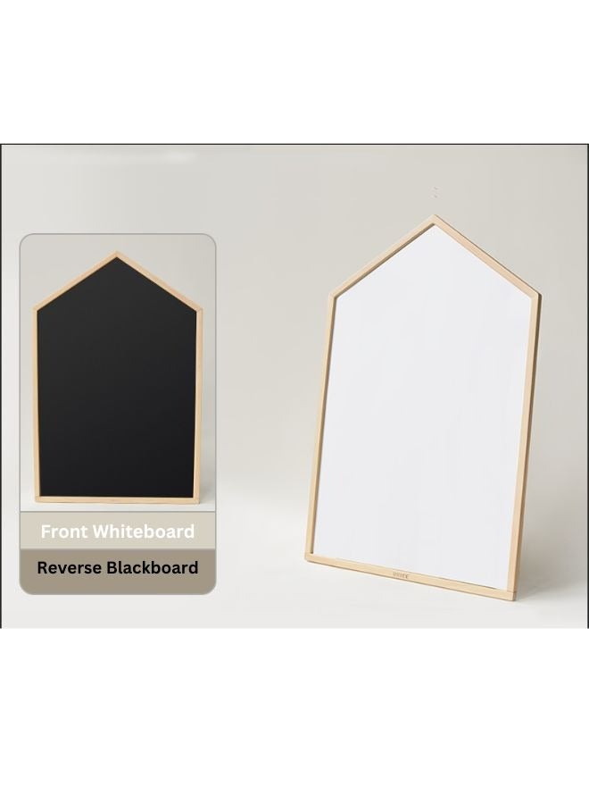 BEIE Kids Double Sided Whiteboard and Blackboard Writing Board Erasable for Kids And Adult Educational Toy Presentation Board 60x90cm - Image 1