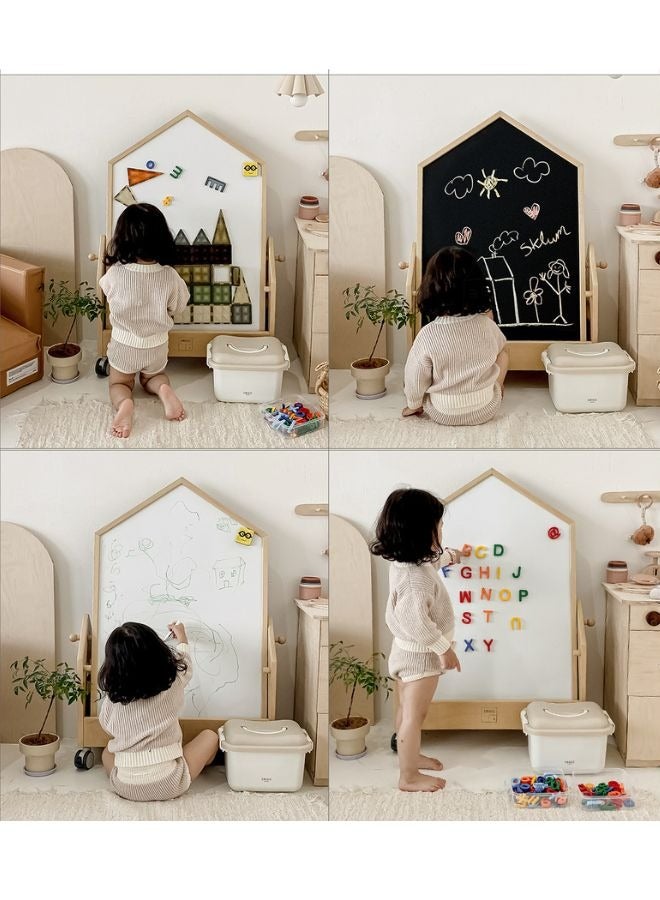 BEIE Kids Double Sided Whiteboard and Blackboard Writing Board Erasable for Kids And Adult Educational Toy Presentation Board 60x90cm - Image 4