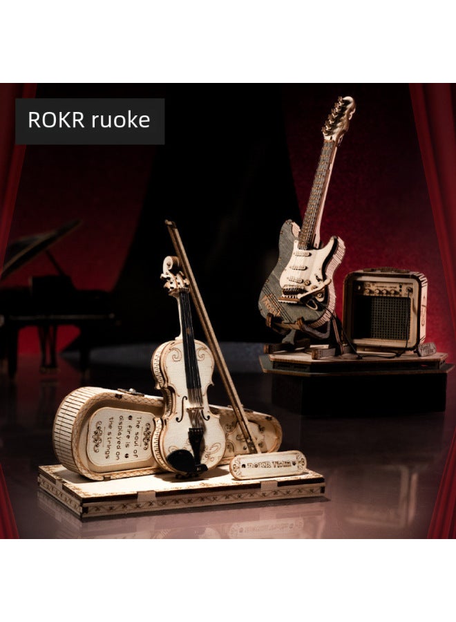 Ruoyi 3d Puzzle Puzzle Puzzle Children's Wooden Puzzle Model Creation Set Puzzle Toy-Color:TG410 Accordion - Image 2