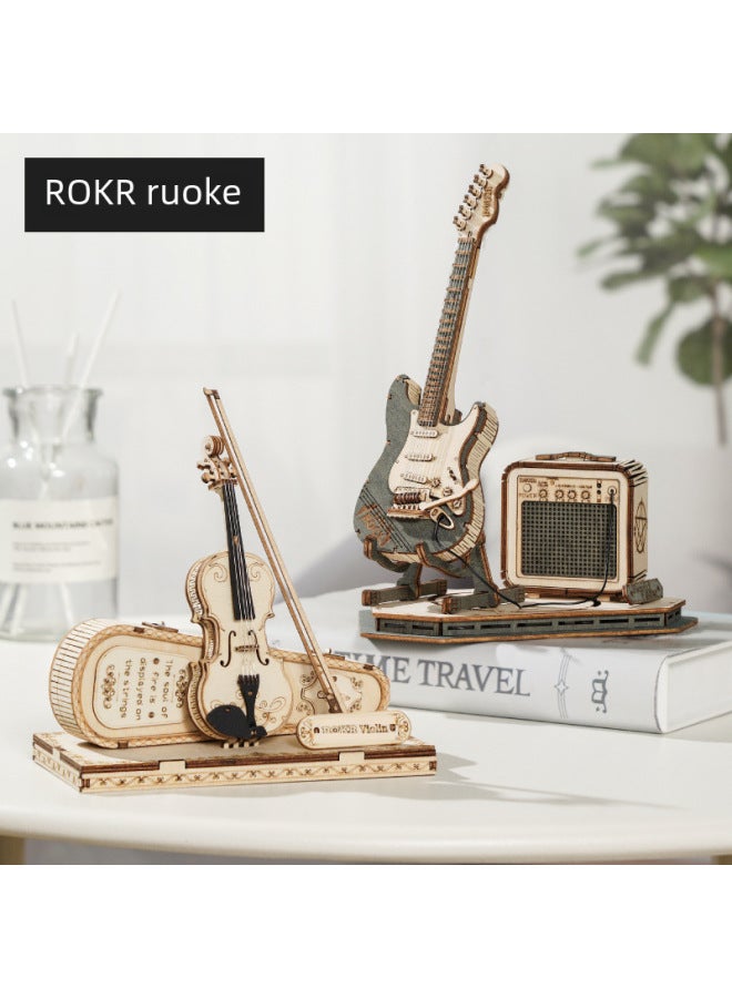 Ruoyi 3d Puzzle Puzzle Puzzle Children's Wooden Puzzle Model Creation Set Puzzle Toy-Color:TG410 Accordion - Image 3