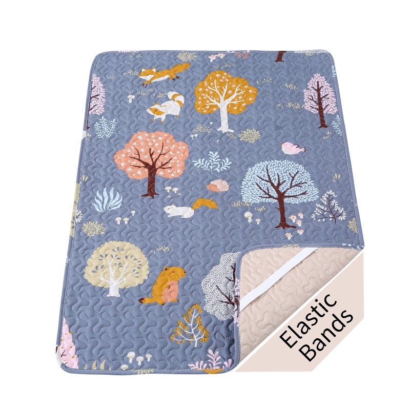 CLAIR DE LUNE Padded Travel Cot Sheet Fitted 95x65 cm, Breathable Thick Baby Cot Bed Sheets, Quilted Cot bed fitted Sheet Foldable Mattress Pad, Soft Travel Cot Topper Cover - Image 1