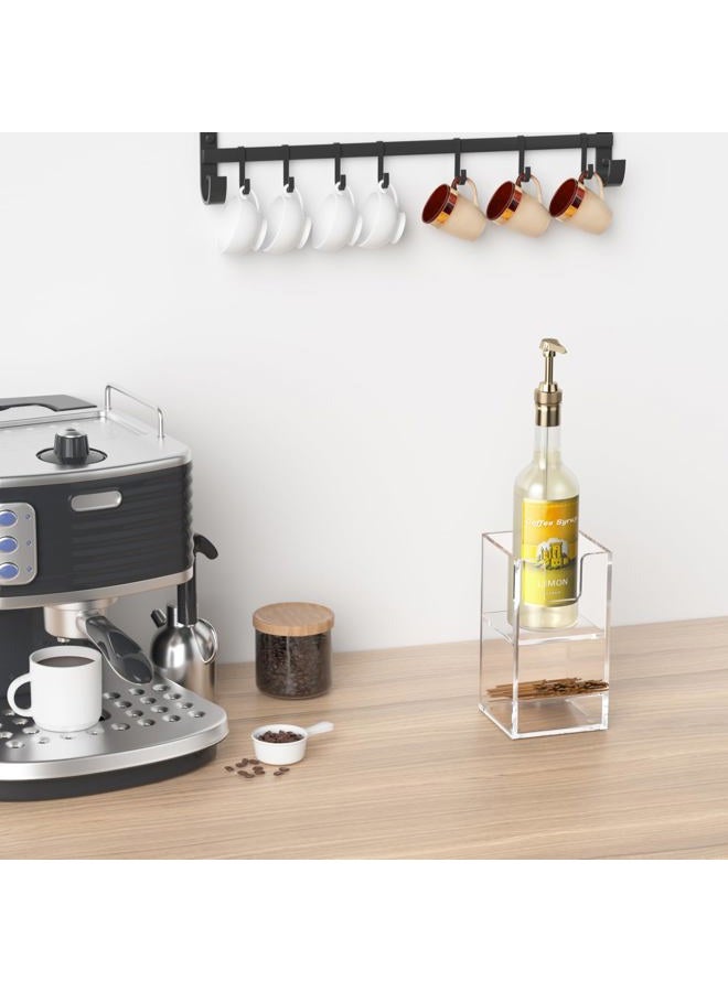 Rulyyo Coffee Condiment and Cup Organizer - 2-Tier Upright Cup and Lid Holder with Straw Organizer 2 Compartments Clear Acrylic Cup Dispenser for Restaurant Breakroom Coffee Station Countertop - Image 2