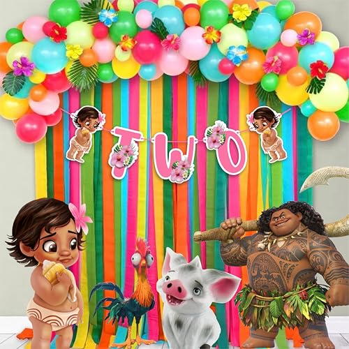 Seyal BBY Mna Two Banner – Mna Second Birthday Decorations, Birthday Party Supplies, Tropical Island Theme Banner for Girls - Birthdays Parties Decorations. - Image 5