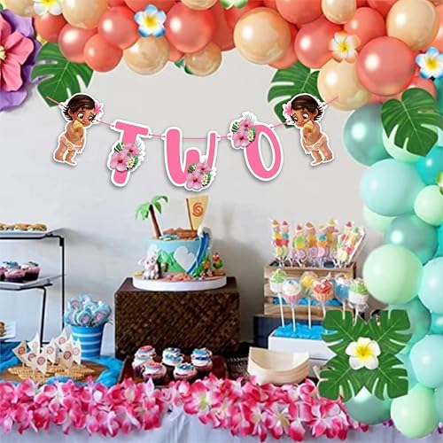 Seyal BBY Mna Two Banner – Mna Second Birthday Decorations, Birthday Party Supplies, Tropical Island Theme Banner for Girls - Birthdays Parties Decorations. - Image 4