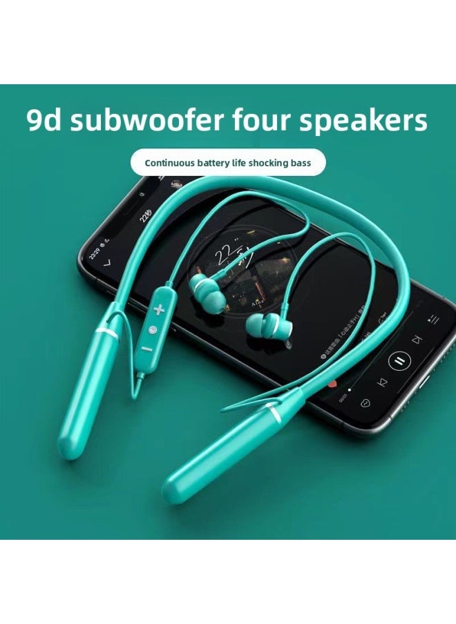Wireless In-Ear Hanging Neck Bluetooth Headset For Apple For Huawei Long Endurance Noise Reduction Headset Electric Competition Wireless Bluetooth-Color:602 Black (bare Metal)  - Image 4