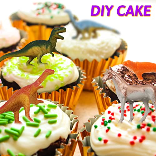 DOITEM 60 Pcs Assorted Dinosaur, Ocean, Sea, Farm, Jungle, Wild Animals & Dinosaurs Figure Realistic Plastic Zoo Play Set - Small Toys for Kids, Cupcake Topper, Party Favors - Image 5