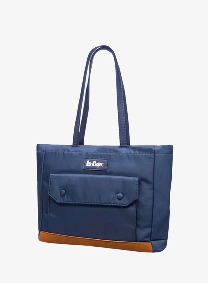 Lee Cooper NAVY Women Logo Applique Tote Bag with Double Handle and Zip Closure for Women | Best Price UAE
