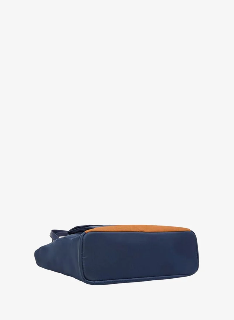 Lee Cooper NAVY Women Logo Applique Tote Bag with Double Handle and Zip Closure for Women | Best Price UAE
