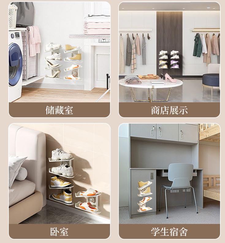 Crobat WallMounted PunchFree Shoe Rack Layered Slippers Storage Rack Suction Cup Adjustable Folding SpaceSaving Storage Rack - Image 5