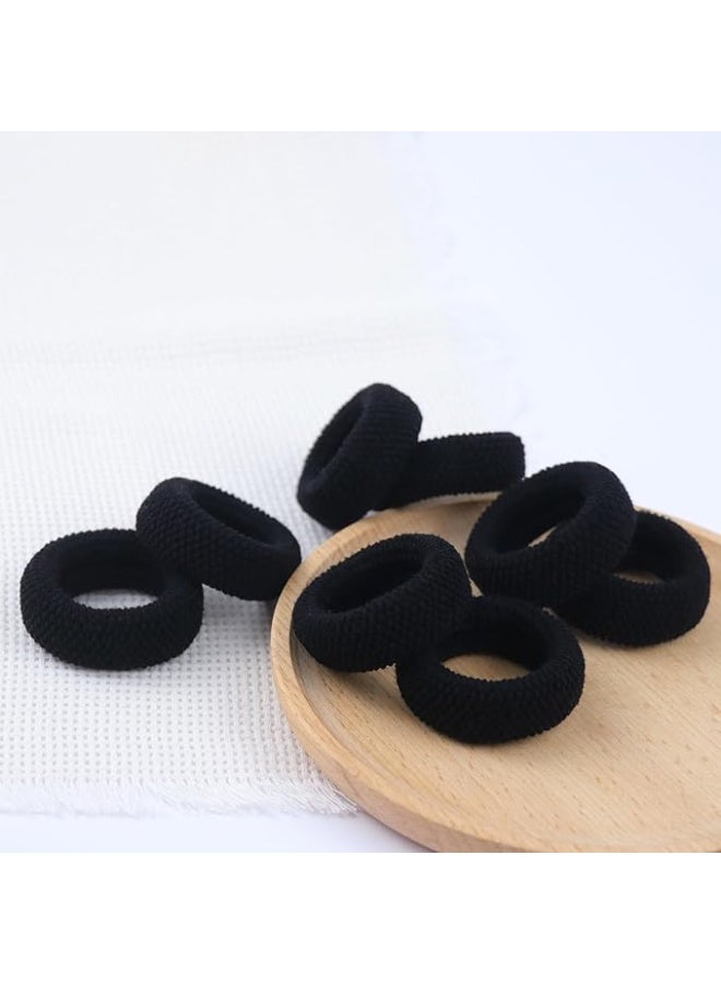 8pcs Soft Pony Holders, Elastics Hair Bands for Thick or Curly Hair for Women and Girls, Fancy Hair Ties, Hair Scrunchies (Black) - Image 3