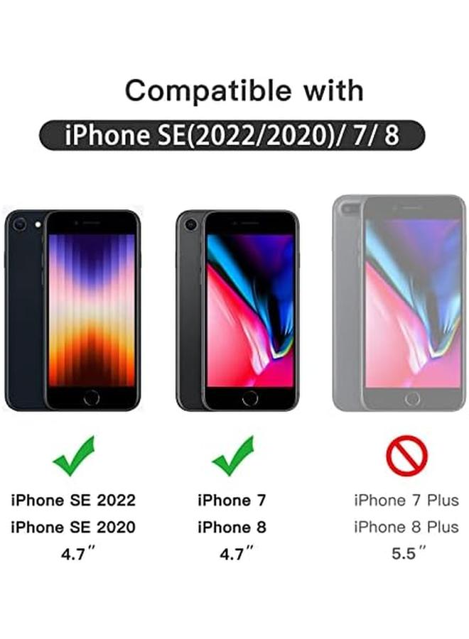 جي تيك واقي شاشة بتغطية كاملة لهاتف آيفون Se 3 2022 Se 2 2020 8 7 4.7 بوصة بحافة سوداء من الزجاج المقوى مع أداة تثبيت سهلة، جراب سهل الاستخدام، عبوة من 3 قطع شفافة عالية الدقة باللون الأسود - Image 3