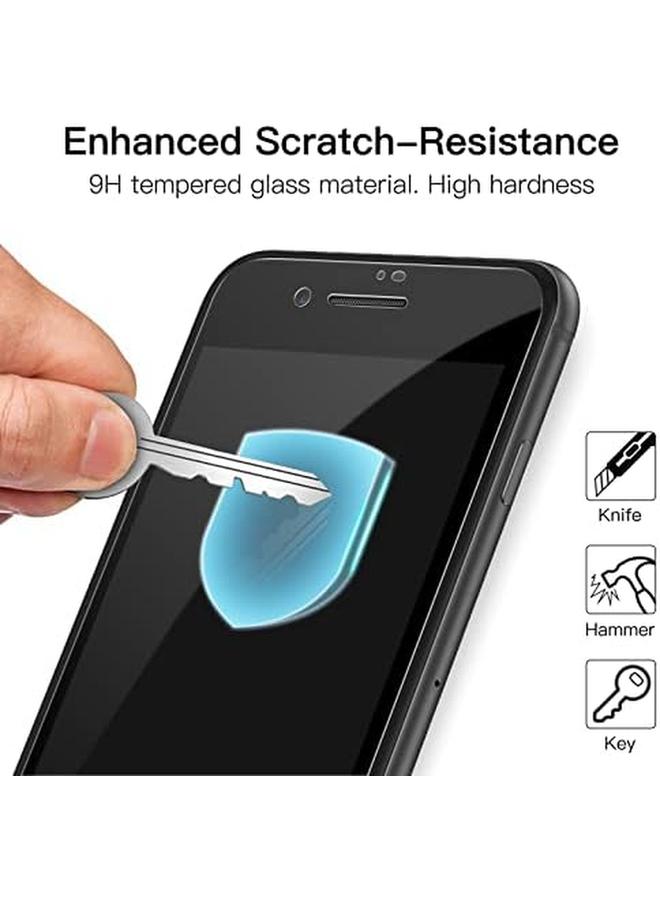 جي تيك واقي شاشة بتغطية كاملة لهاتف آيفون Se 3 2022 Se 2 2020 8 7 4.7 بوصة بحافة سوداء من الزجاج المقوى مع أداة تثبيت سهلة، جراب سهل الاستخدام، عبوة من 3 قطع شفافة عالية الدقة باللون الأسود - Image 5