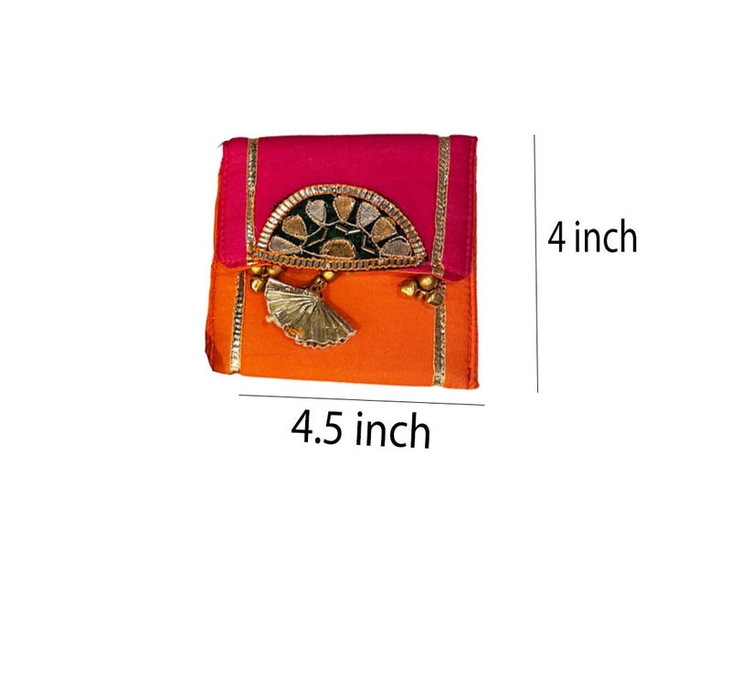 brown leaf Small Ginni Coin Purse Pouches Wallet for Wedding Party haldi Mehndi Ceremony Diwali Return Gifting Pouches (10) - Image 5