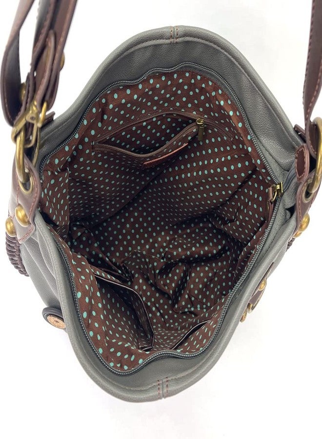 CHALA Handbag Charming Cross-body or Shoulder Convertible Large Hobo Bag - Grey (Chihuahua) - Image 4