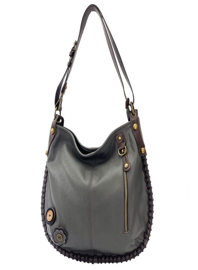CHALA Handbag Charming Cross-body or Shoulder Convertible Large Hobo Bag - Grey (Chihuahua) - Image 3