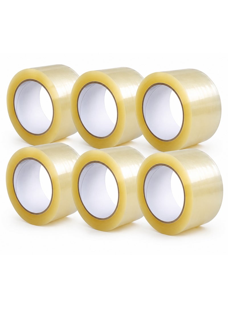 HarabiMed Clear Packing Tape 6 Pack 70 Yard 48mm Strong Transparent Adhesive Tape for Carton Sealing Moving Office Home Warehouse Daily Use - Image 1