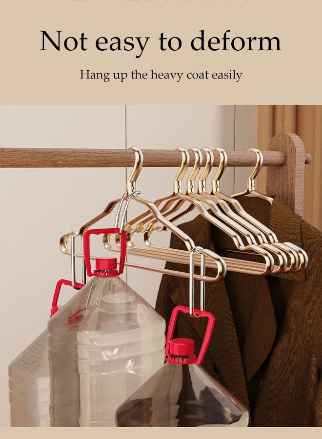 DUNISO 10PCS Quality Aluminum Alloy Clothes Hangers Heavy Duty Clothes Hangers with Non-Slip Notches Space Saving Storage Organiser Hangers Solid Aluminum Alloy Hangers Suit Hangers with Non-Slip Hanging Bar for Shirt Pants Dress - Image 5