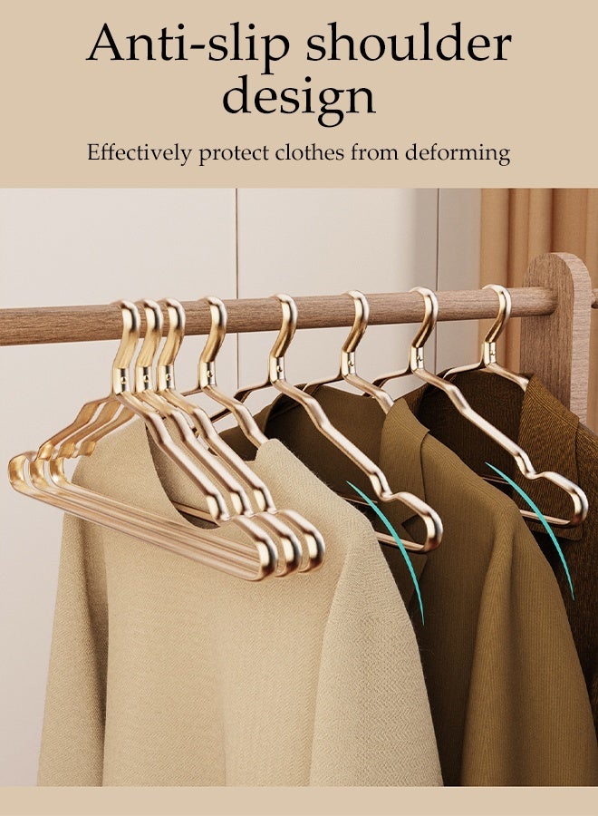 DUNISO 10PCS Quality Aluminum Alloy Clothes Hangers Heavy Duty Clothes Hangers with Non-Slip Notches Space Saving Storage Organiser Hangers Solid Aluminum Alloy Hangers Suit Hangers with Non-Slip Hanging Bar for Shirt Pants Dress - Image 2
