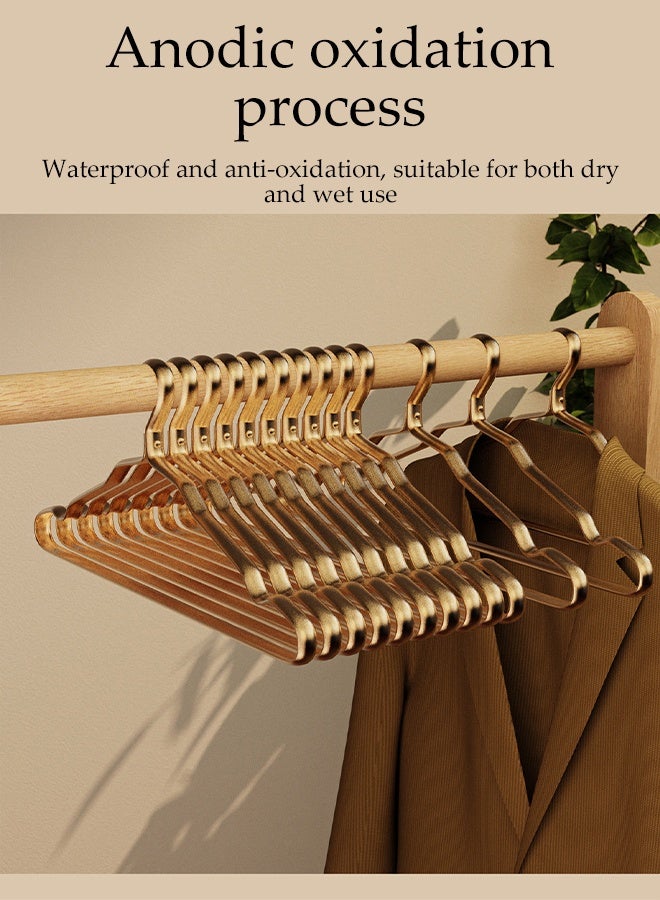 DUNISO 10PCS Quality Aluminum Alloy Clothes Hangers Heavy Duty Clothes Hangers with Non-Slip Notches Space Saving Storage Organiser Hangers Solid Aluminum Alloy Hangers Suit Hangers with Non-Slip Hanging Bar for Shirt Pants Dress - Image 3