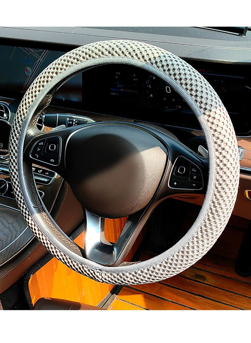 Excefore Universal Elastic Stretch Steering Wheel Cover, Car Steering Wheel Cover, 15 inch Microfiber Breathable Anti-Slip, Odorless Easy Carry for Auto Truck Van SUV (Grey) - Image 1