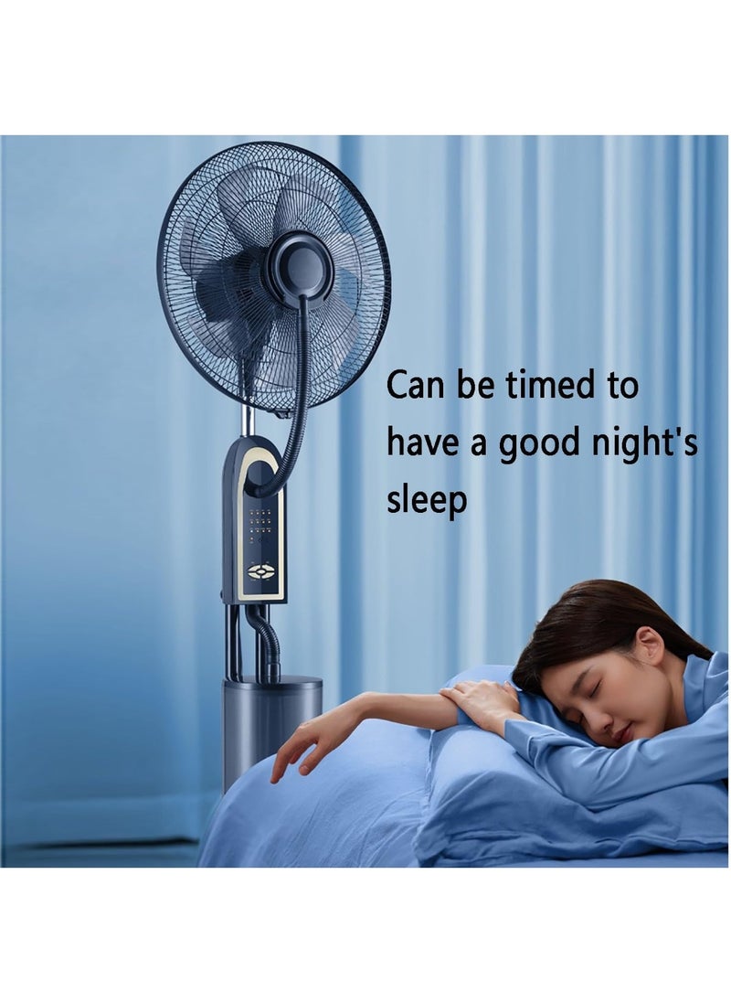 Oscillating Misting Fan with Remote Control, Adjustable Speed, Water Cooling System,Stand Atomizing Fan, Copper Motor 3 Cooling Speeds Outdoor Fans,Waterproof Water Mist Fan with 3.2L Tank, Black