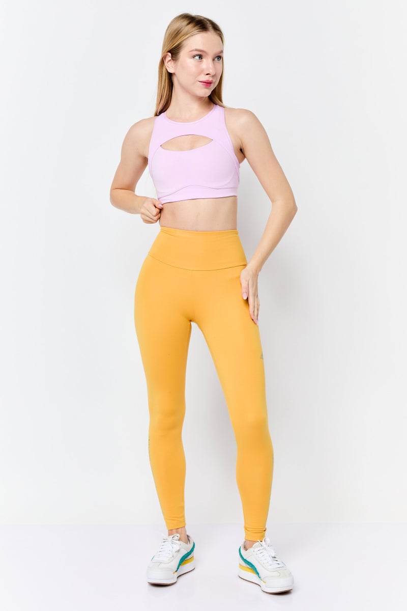 Adidas Women Lightly Padded Solid Training Sport Bra, Pink - Image 2