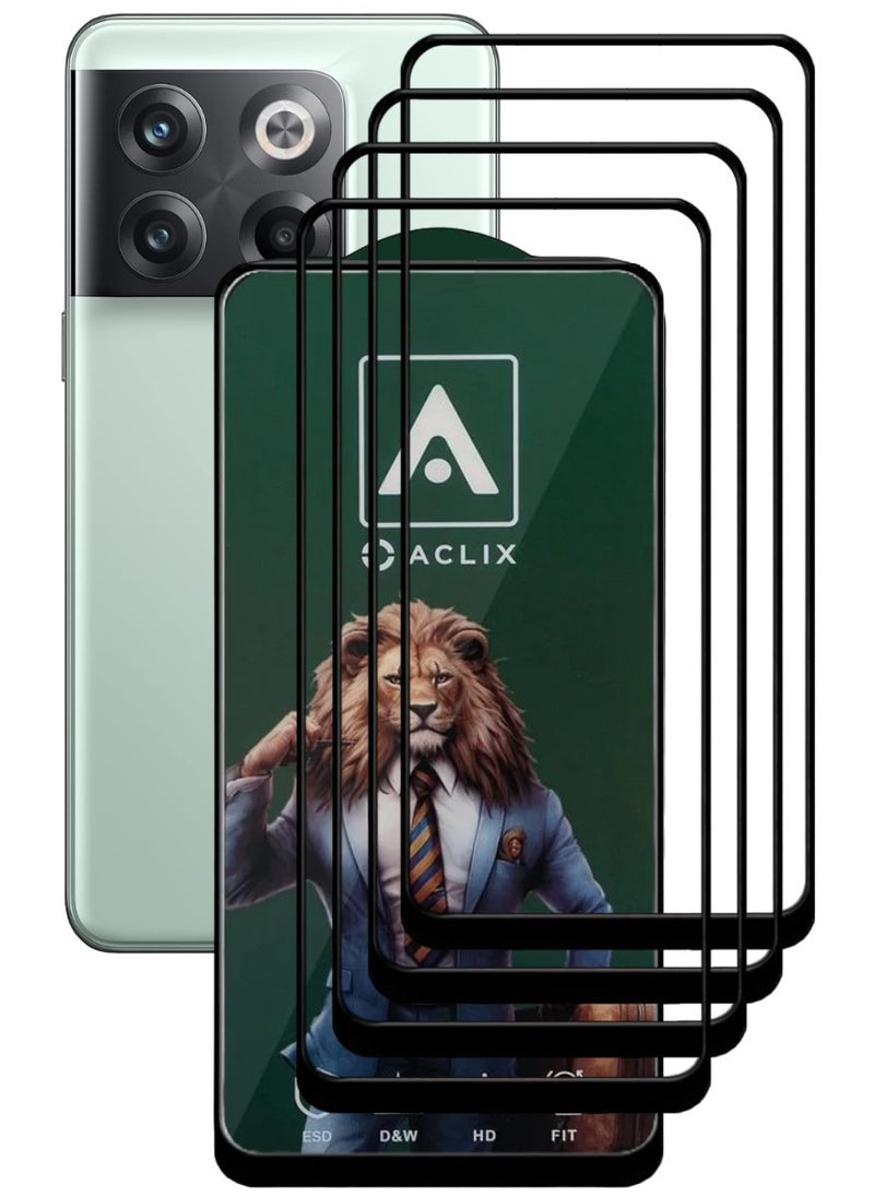 ACLIX 4 Pieces Antistatic ESD Dustproof Premium Quality High Definition Tempered Glass Screen Protector Designed For OnePlus 10T - Image 1