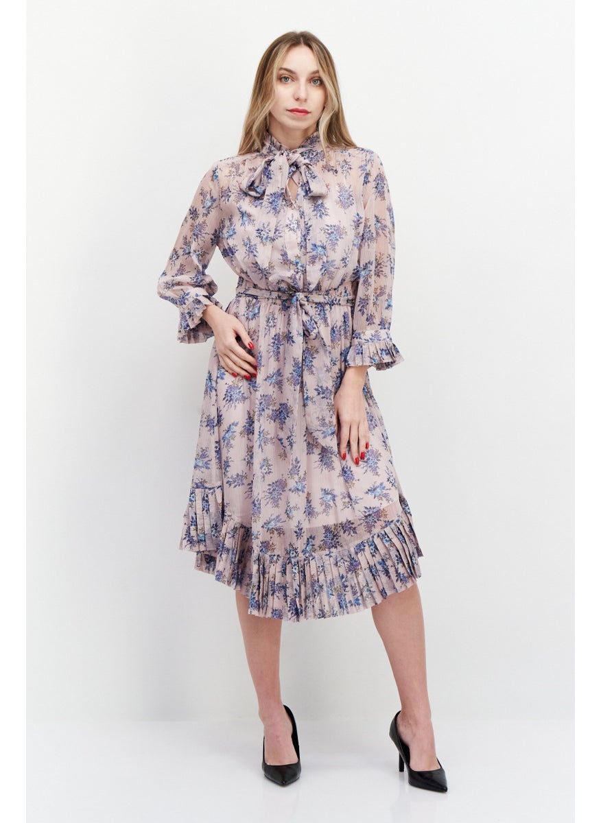 Women Floral Printed Midi Dress, Pink Combo - pzsku/Z002C5A325061522248EEZ/45/_/1724350916/32175e36-1a7b-4487-9a7e-72efdef27e35