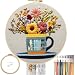 FONNUY Floral Embroidery Kit for Beginners Colorful Flowers PreStamped Pattern Kits for Adults with Hoop Thread Needlework 8 Hoop Cup - Image 2