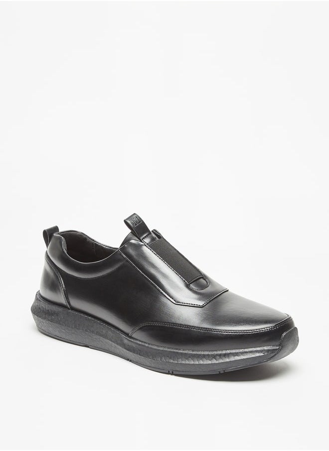 DUCHINI - Men's Solid Slip-On Loafers with Pull Tabs - Image 1