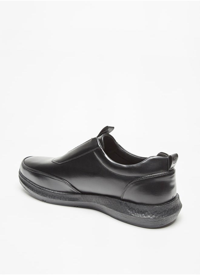 DUCHINI - Men's Solid Slip-On Loafers with Pull Tabs - Image 1