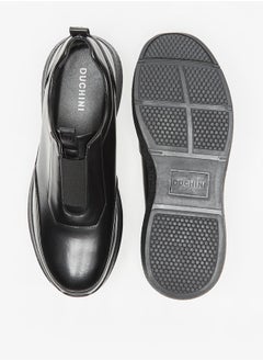 DUCHINI Men's Solid Slip-On Loafers with Pull Tabs  - Image 4