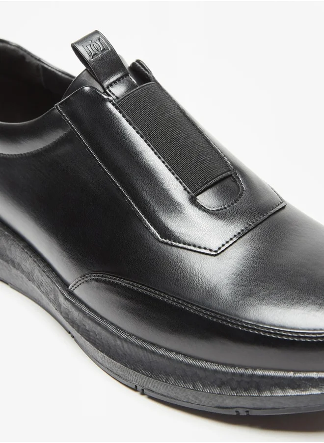 دوتشيني Men's Solid Slip-On Loafers with Pull Tabs