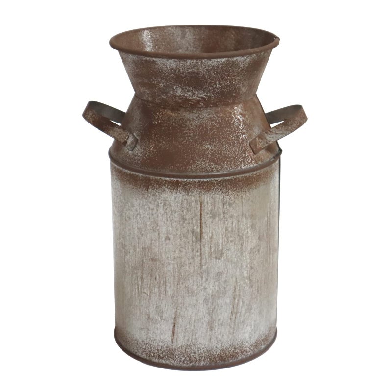 HIDERLYS 7.5" High Rustic Decorative Vase with Greetings, Metal Milk Can Country Jug for Living Room, Bedroom, Kitchen, Office - Image 2