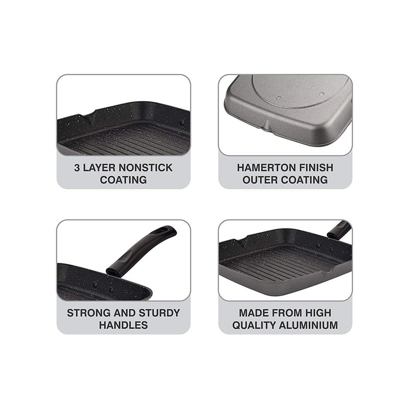 IDEAL PRIME IDEAL PRIME Heavy Duty Aluminium Non-Stick Grill Pan Double Coated Long Lasting Multi Snacks Grill Pan Sandwich Tawa Cookware Pack of 1  - Image 5