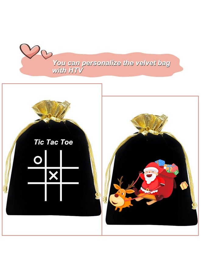 HRX Package 10Pcs Velvet Bags With Drawstrings 5X7 Inch Black Gold Cloth Gift Pouches Baggies Sacks For Jewelry Dice Party Favor - Image 5