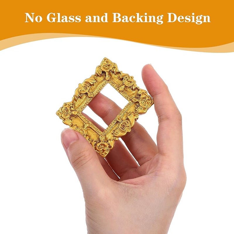 Nogeqi 10PCS Mini Gold Frames, Small Gold Picture Frames, Antique Resin Vintage Miniature Picture Frame Set for Crafts DIY  Holiday Party Photo Jewelry Display Decoration (Non-magnetic) - Image 4